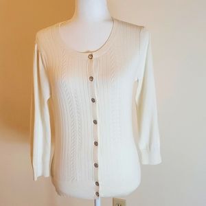 G.H. Bass & Co. white button front cardigan size small